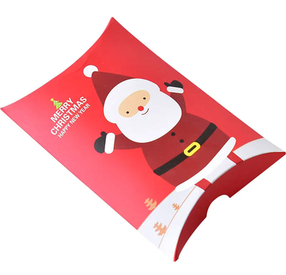 Kissenform Giveaway Weihnachtsbonbonboxen Weihnachtsgeschenkbox 250 g/m² weiße Karte