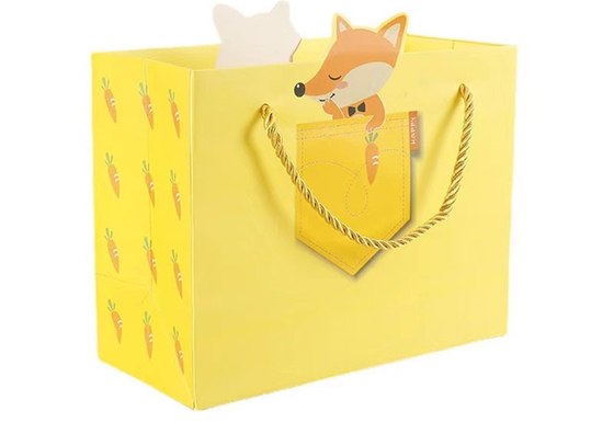 Kinder-Tier-Karikatur-Karton-Einkaufstasche Geburtstags-Geschenkverpackung 150 g/m²