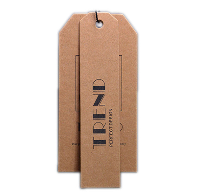 Personalisiertes Kraftleder Hangtag Brown Preisschild Label für Markenkleidungsgepäck