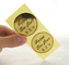 Gebürstete 24k Goldfolie gestanzte Aufkleber Etikettendruck zum Verpacken von benutzerdefinierten Logos