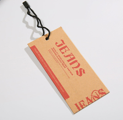 Personalisiertes Kraftleder Hangtag Brown Preisschild Label für Markenkleidungsgepäck