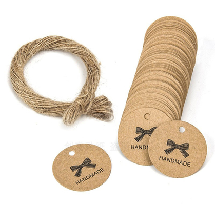 Personalisiertes Kraftleder Hangtag Brown Preisschild Label für Markenkleidungsgepäck
