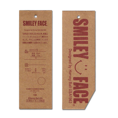Personalisiertes Kraftleder Hangtag Brown Preisschild Label für Markenkleidungsgepäck