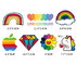 Personalisierte BOPP Regenbogen-Kuss-Schnitt-Aufkleber, die für Wandtattoo drucken