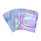 Benutzerdefinierte Regenbogen holografische wiederverschließbare Papierbeutel Druckverschlussbeutel